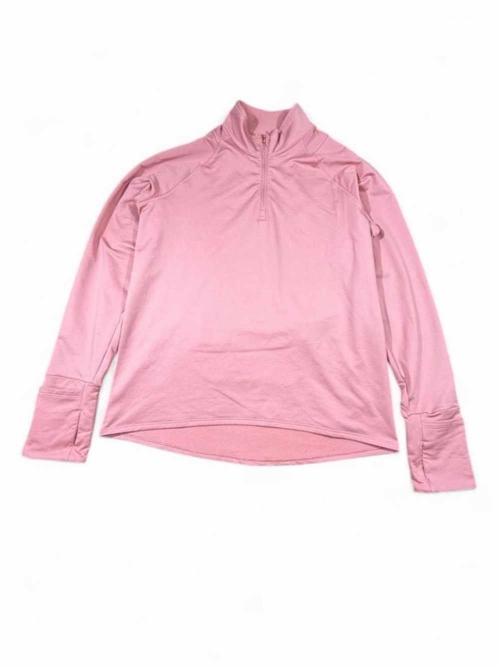 Athleta Salmon Pink Quarter Zip Pullover Thumb Hole Athletic Top Size Medium